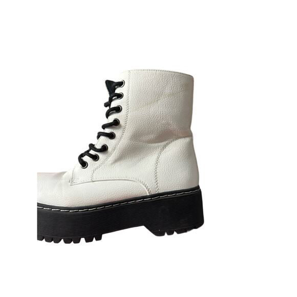 SINCERELY JULES  HARLEY women’s size 7.5 combat platform boots white/black - Picture 6 of 6